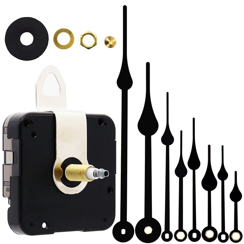 TIKROUND Youngtown 12888 High Torque Long Shaft Clock Movement Mechanism with 4 Sets Hands Total Shaft Length 1-3/32 inch. - Image 1